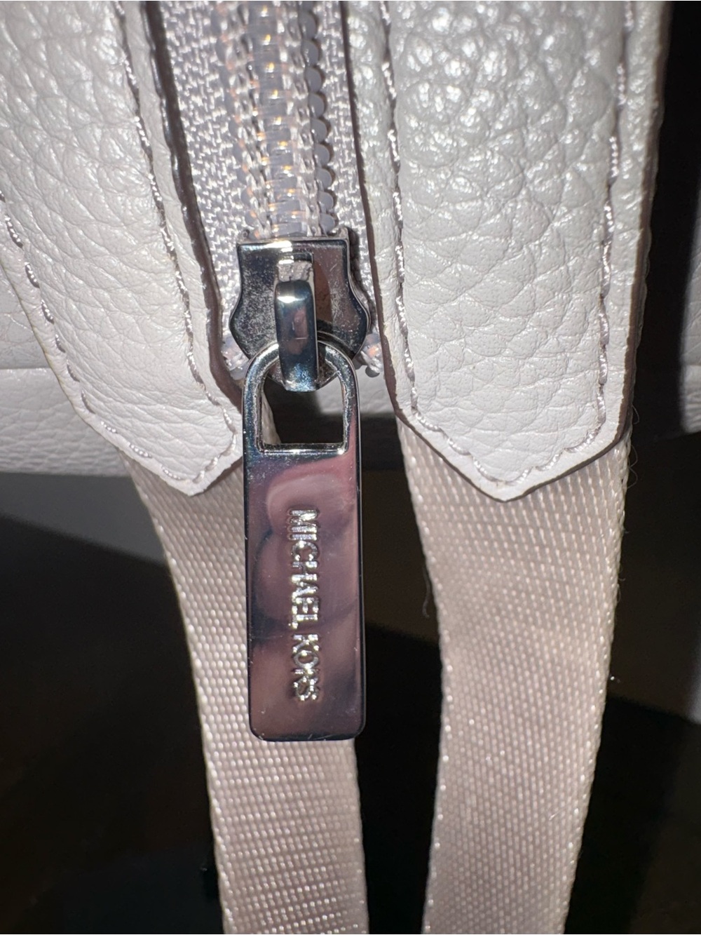 Michael Kors Pebbled Leather Mini Backpack NWOT Dove Gray Silver Hardware - Picture 5 of 9